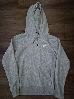 Nike Swoosh Pullover Hoodie Grey Sweatshirt Youth Sz L